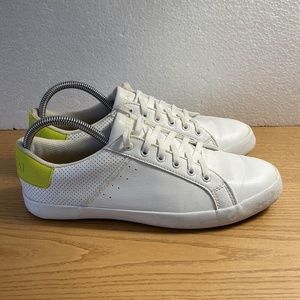 Nautica Steam Sneakers Ladies Size 9.5 White & Neon Green/Yellow Low Top Lace Up